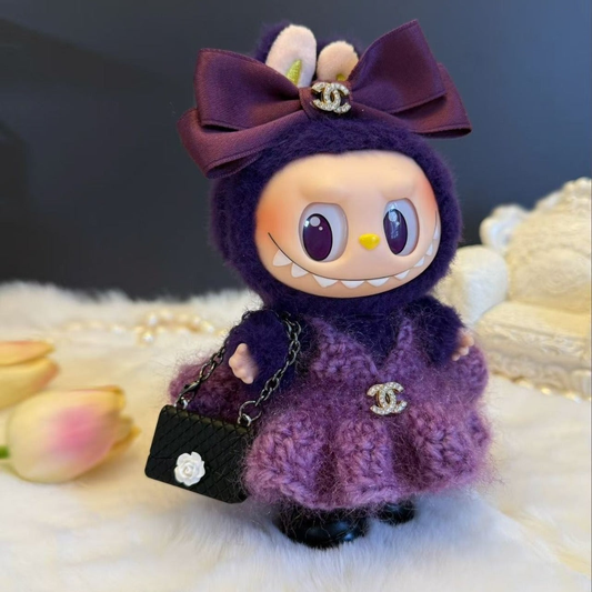 Chanel-Inspired Labubu Purple Elegance - (Labubu Not Included)