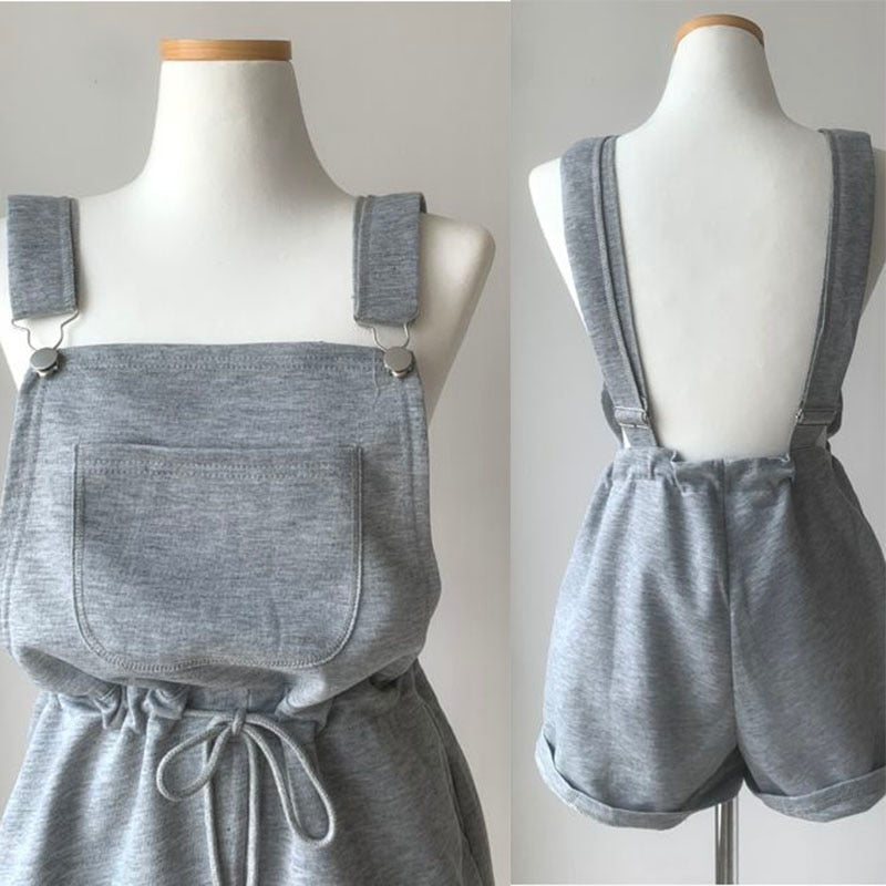 Lace-up Casual Overalls Kawaii Side