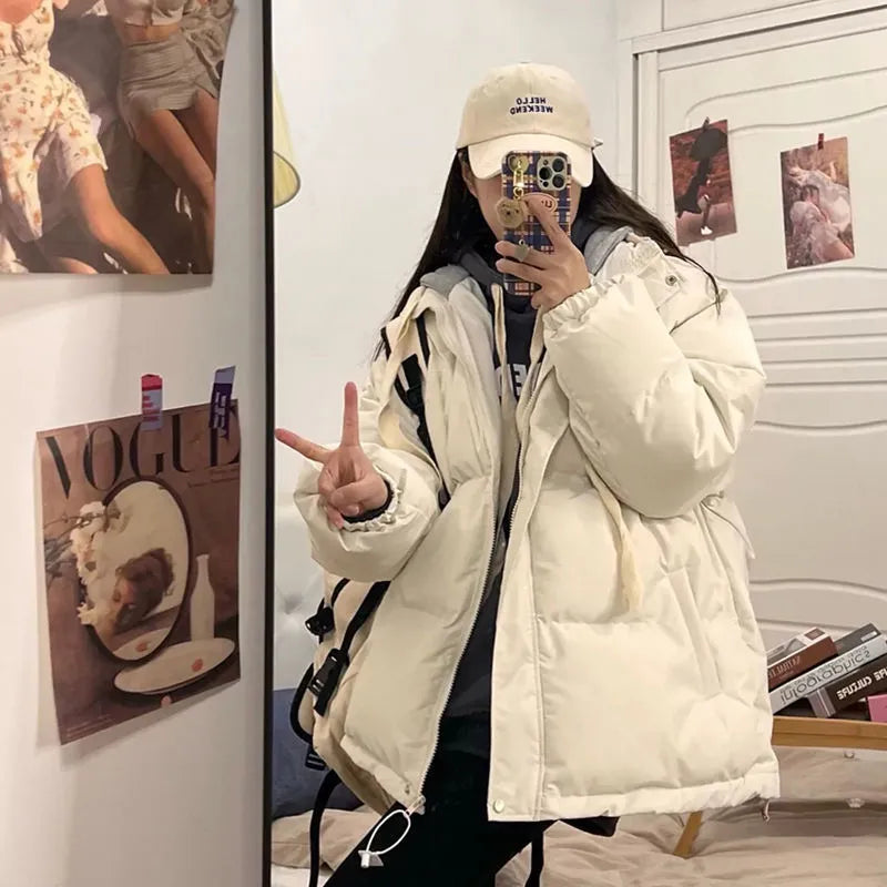 Hooded Winter Korean Jacket Kawaii Side