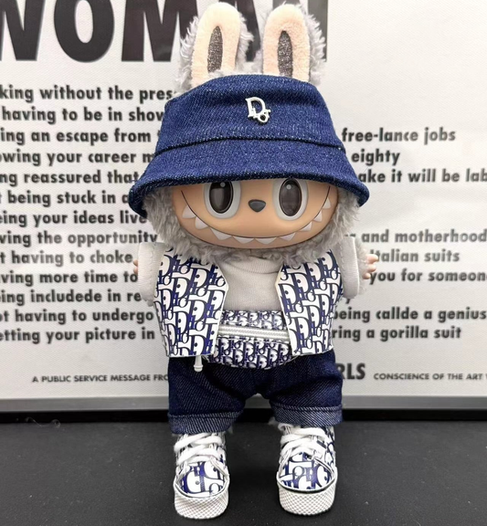 Dior-Inspired Labubu Oblique Denim - (Labubu Not Included)