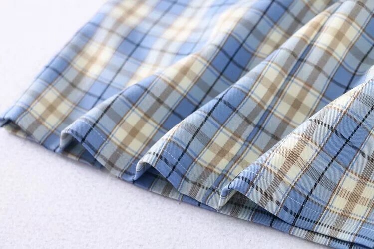 Korean Split Mini Plaid Skirt with Shorts Kawaii Side