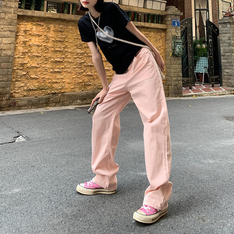 Summer High Waist Jeans Kawaii Side