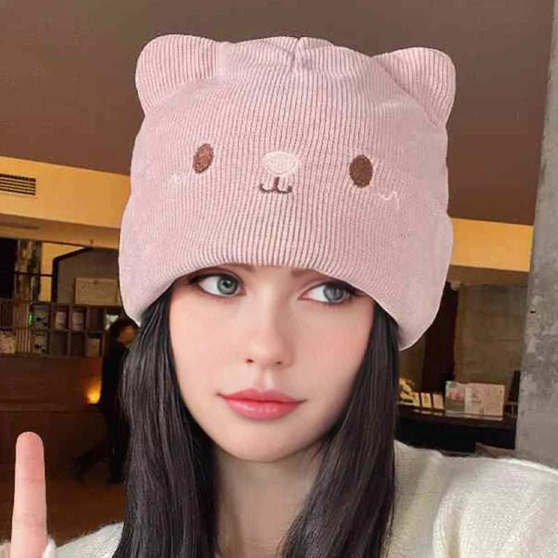 Kawaii Cat Knitted Hat Kawaii Side