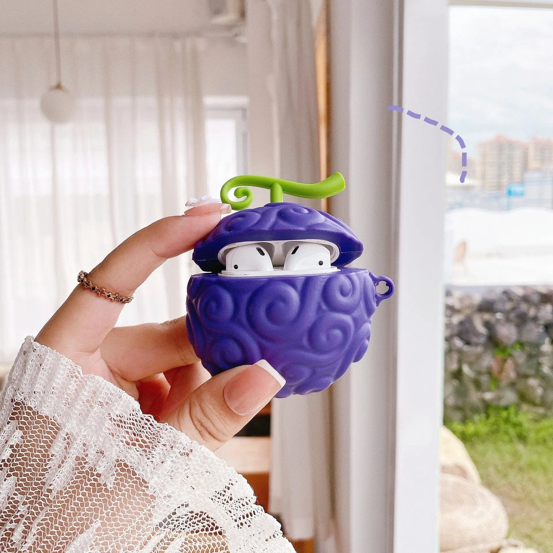 3D Protective Case for Airpods Demon Fruit - Kawaii Side