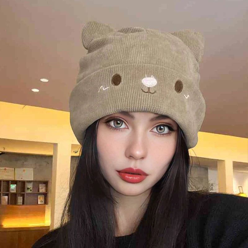 Kawaii Cat Knitted Hat Kawaii Side