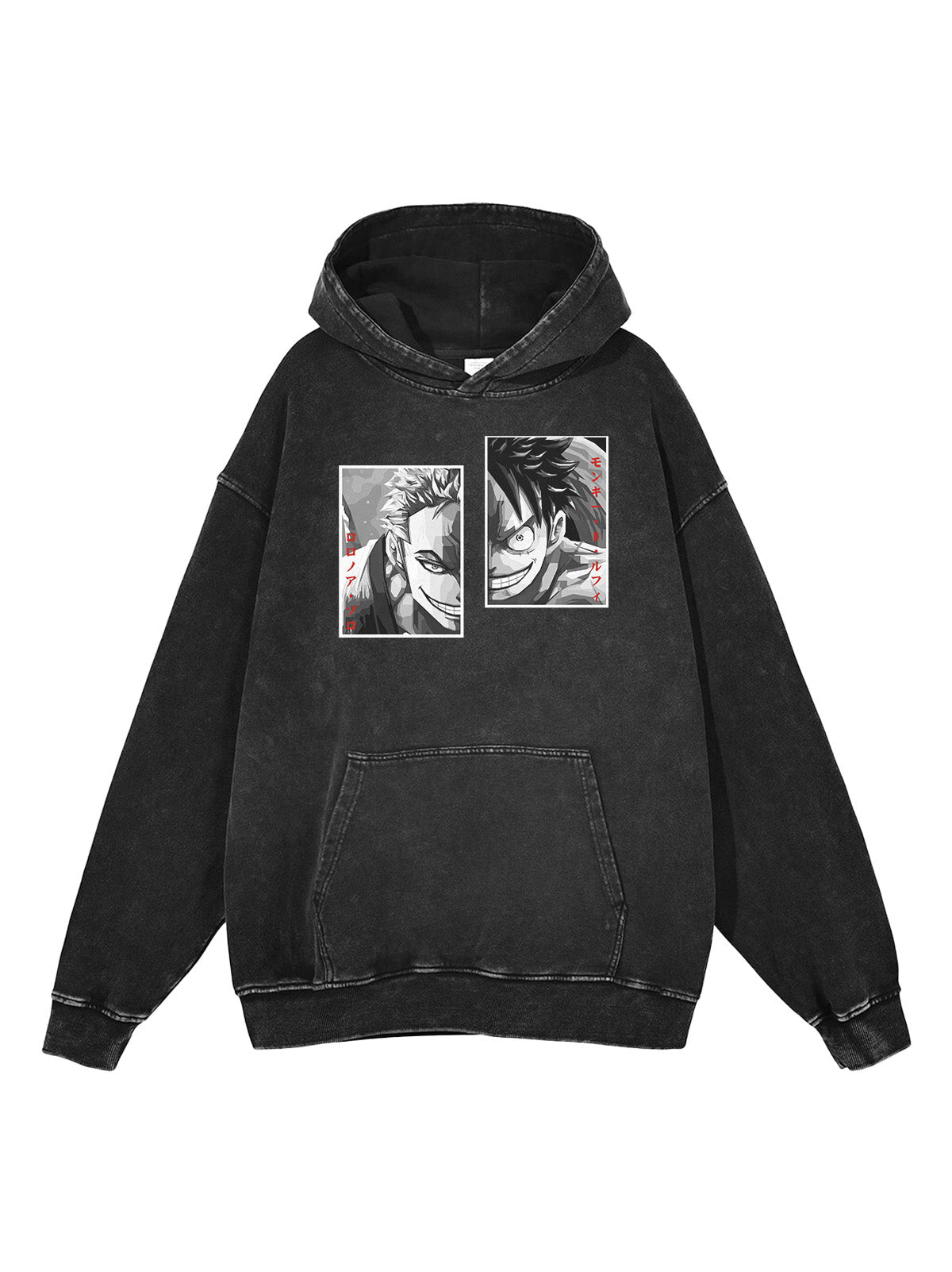 LUFFY X ZORO VINTAGE HOODIE Kawaii Side