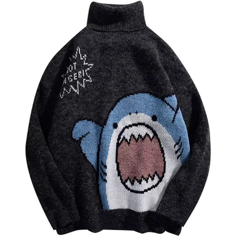 Happy Shark Turtleneck Kawaii Side