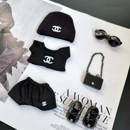 Handmade Chanel-Inspired Labubu All-Black - (Labubu Not Included)