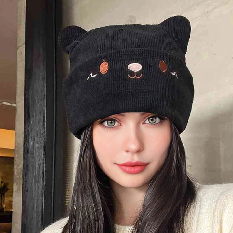 Kawaii Cat Knitted Hat Kawaii Side