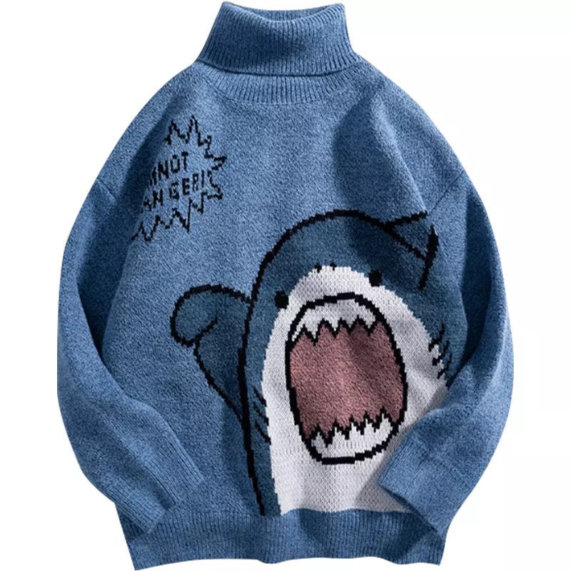 Happy Shark Turtleneck Kawaii Side