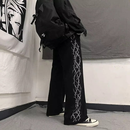 Thorns Side Print Pants Kawaii Side