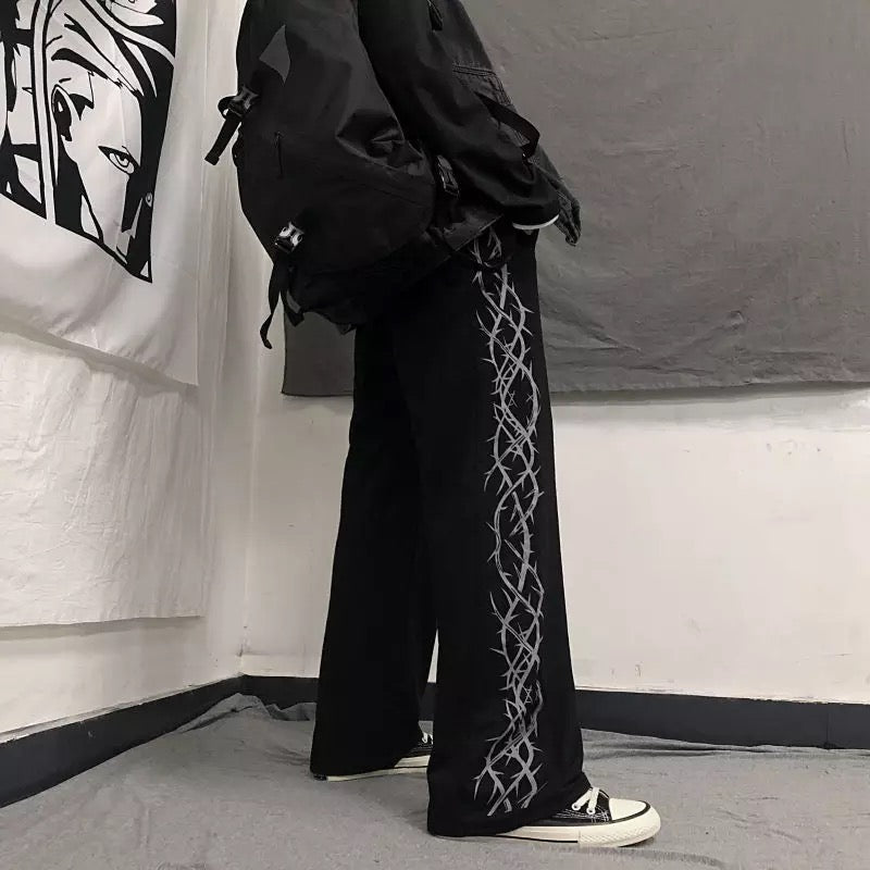 Thorns Side Print Pants Kawaii Side