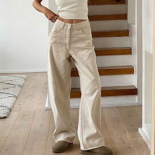 Korean High Waist Jeans Kawaii Side