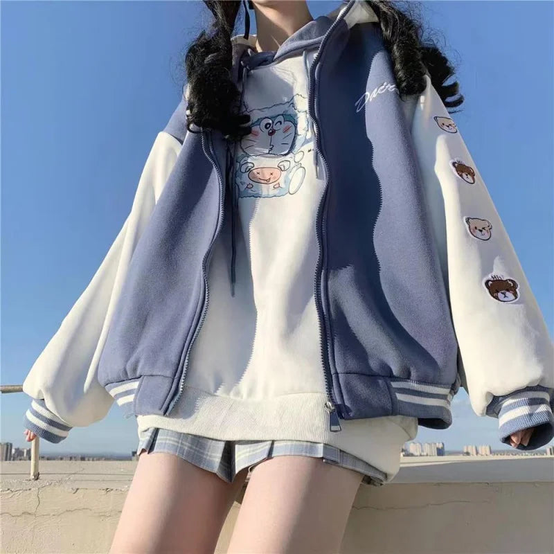 Y2k Kawaii Baseball Jacket Kawaii Side