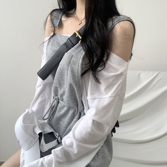 Lace-up Casual Overalls Kawaii Side