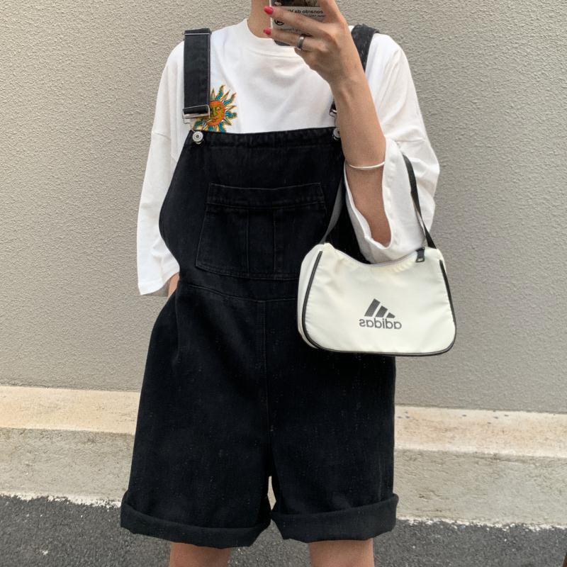 Cozy Retro Denim Overalls Kawaii Side