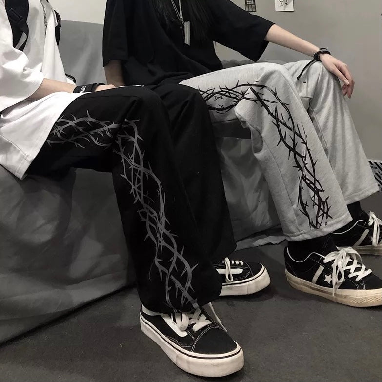 Thorns Side Print Pants Kawaii Side