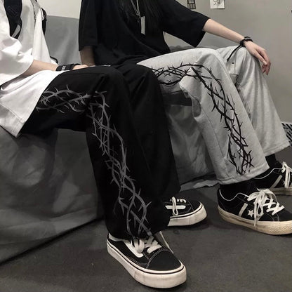 Thorns Side Print Pants Kawaii Side