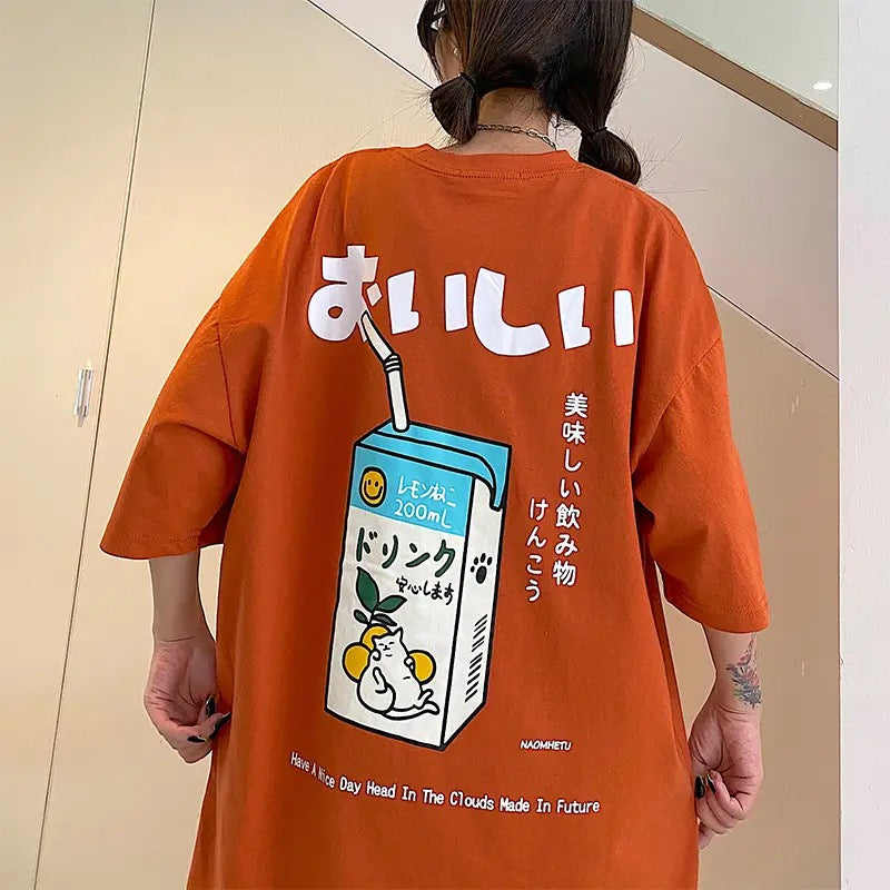 Juice Carton T-Shirt Kawaii Side