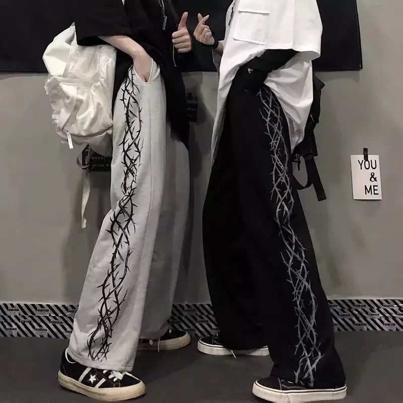 Thorns Side Print Pants Kawaii Side