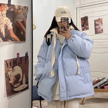 Hooded Winter Korean Jacket Kawaii Side