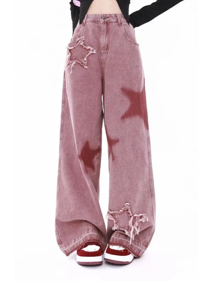 Y2k Street Denim Pants Kawaii Side