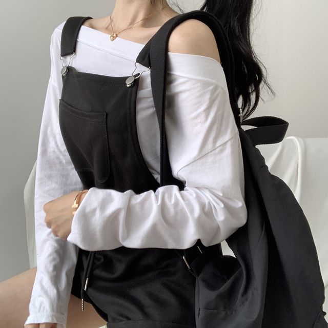 Lace-up Casual Overalls Kawaii Side