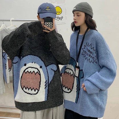 Happy Shark Sweatshirt Kawaii Side