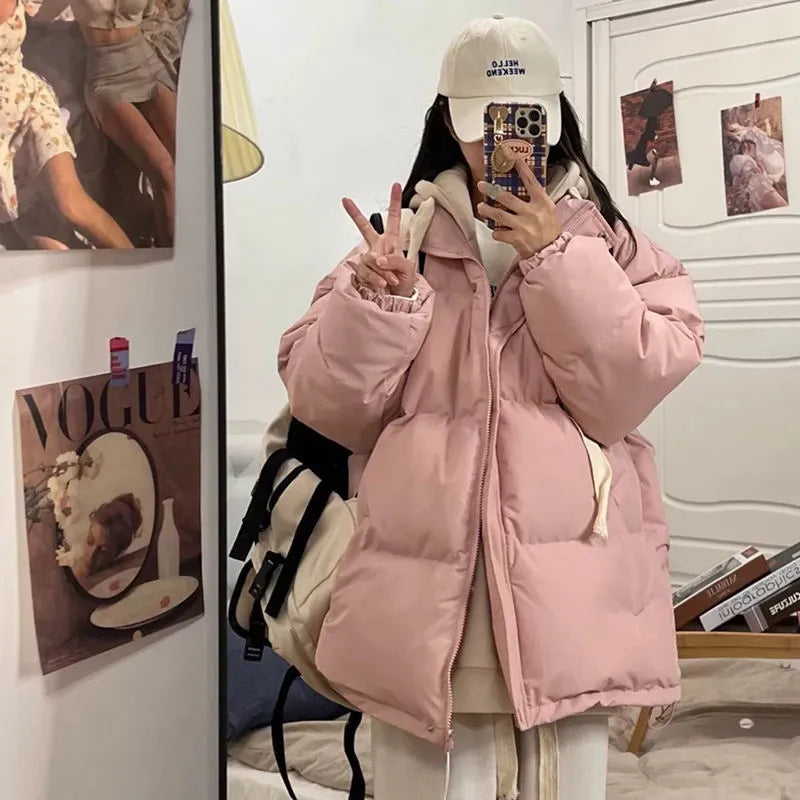 Hooded Winter Korean Jacket Kawaii Side