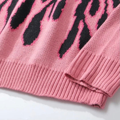 Pink Flame Sweatshirt Kawaii Side