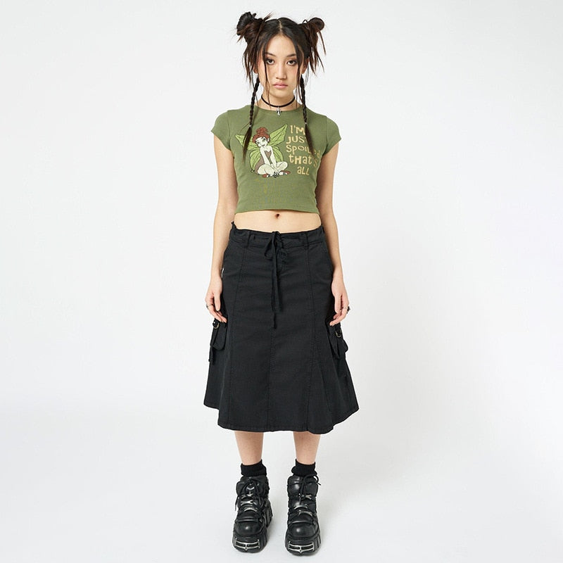 Fairycore Pixie Graphic Crop Top Kawaii Side