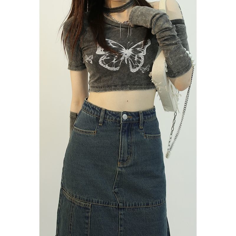 Fairy Grunge Butterfly Crop Top Kawaii Side