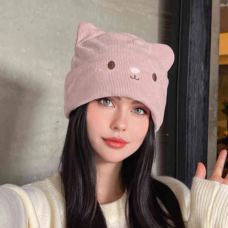 Kawaii Cat Knitted Hat Kawaii Side