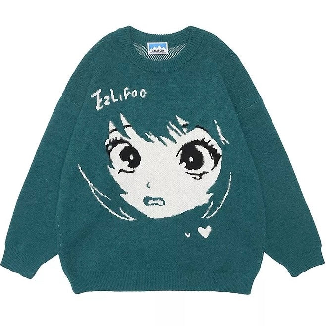 Anime Shock Face Sweatshirt Kawaii Side