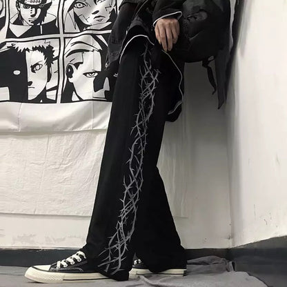 Thorns Side Print Pants Kawaii Side