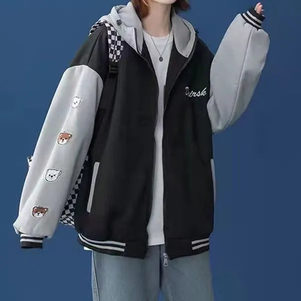 Y2k Kawaii Baseball Jacket Kawaii Side