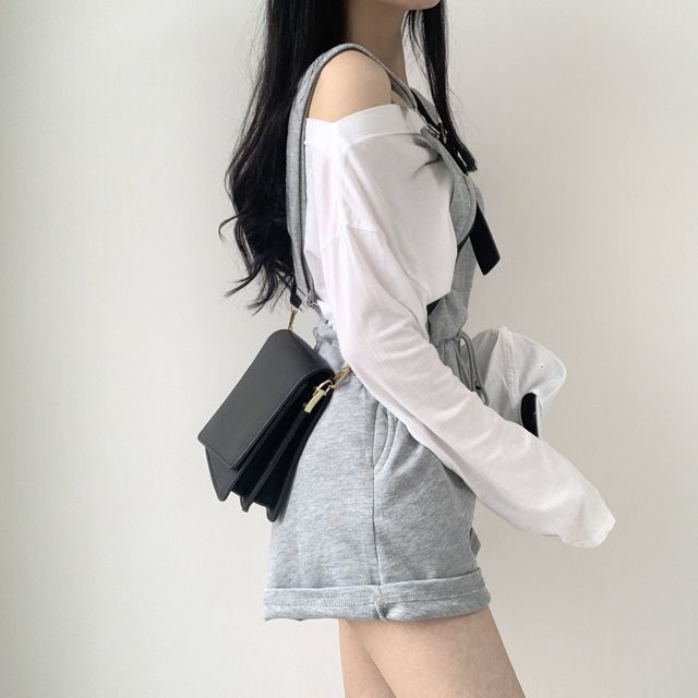 Lace-up Casual Overalls Kawaii Side