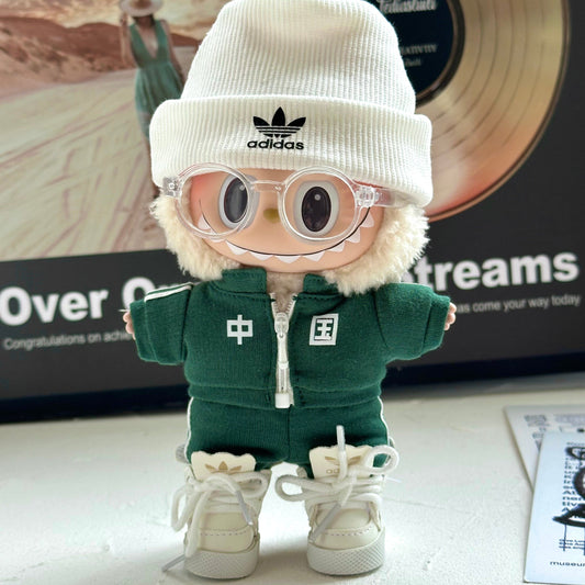Adidas-Inspired Labubu Sporty Tracksuit Outfit Set - (Labubu Not Inclued)