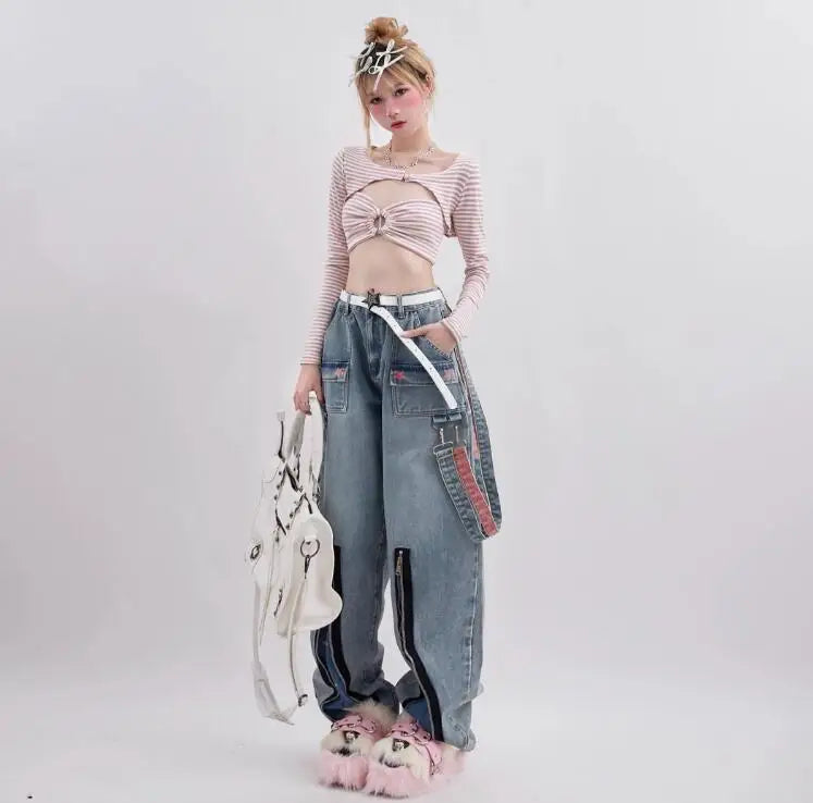 Star Vintage Y2k Jeans Kawaii Side