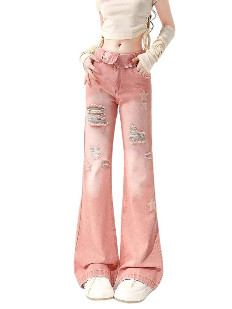 Y2K Kawaii Ripped Jeans Kawaii Side