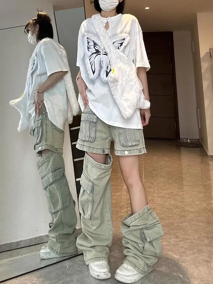Detachable Jeans Harajuku Y2K Kawaii Side