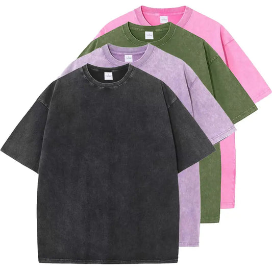 Acid Washed Basic Oversized T-Shirt Kawaii Side
