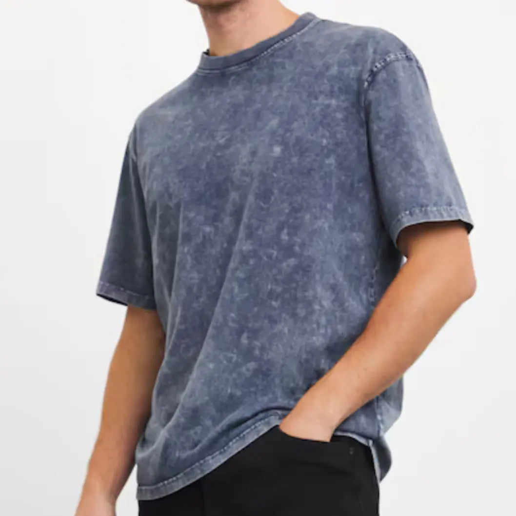 Acid Washed Basic Oversized T-Shirt Kawaii Side
