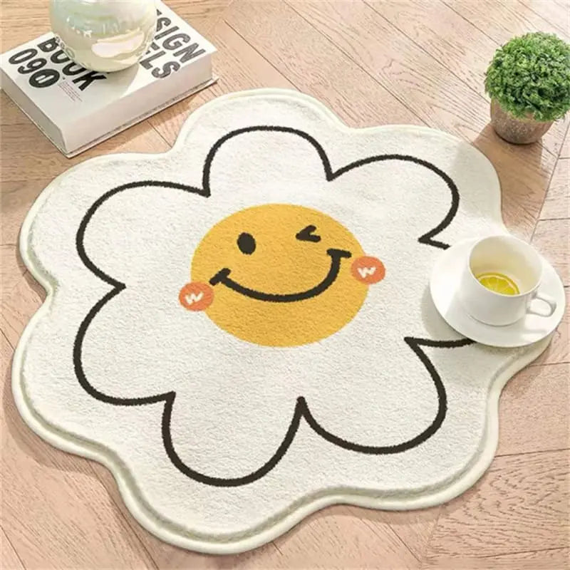 Cartoon Smile Face Sunflower Rugs & Mats - Kawaii Side