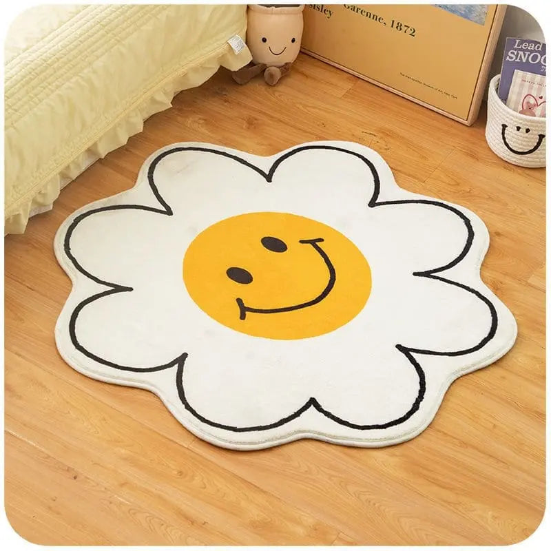 Cartoon Smile Face Sunflower Rugs & Mats - Kawaii Side