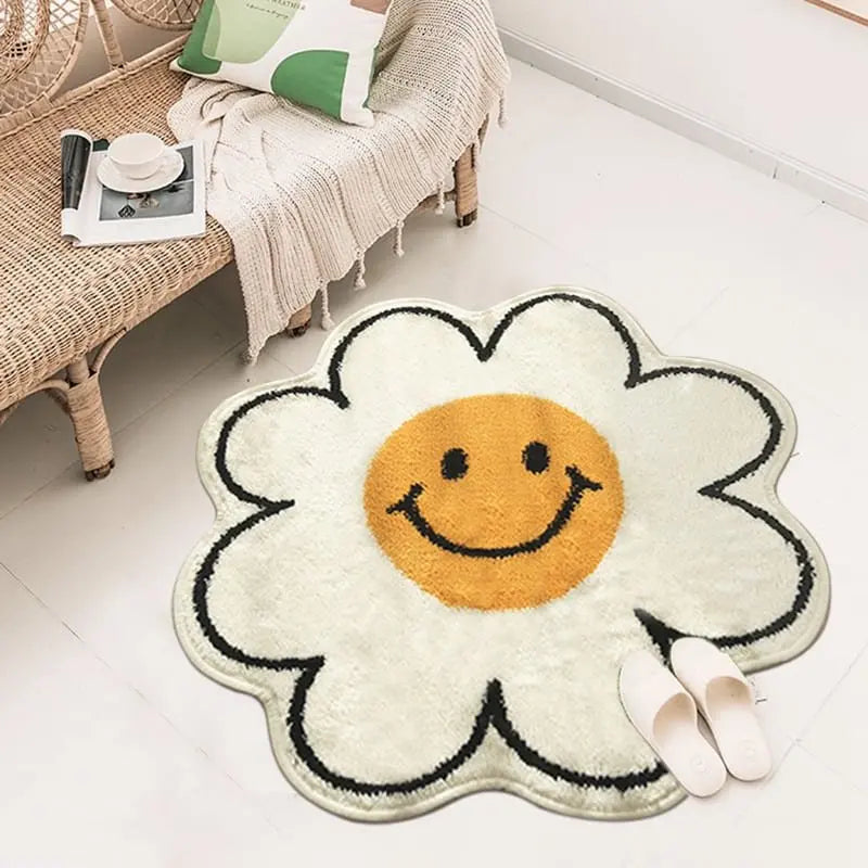 Cartoon Smile Face Sunflower Rugs & Mats - Kawaii Side
