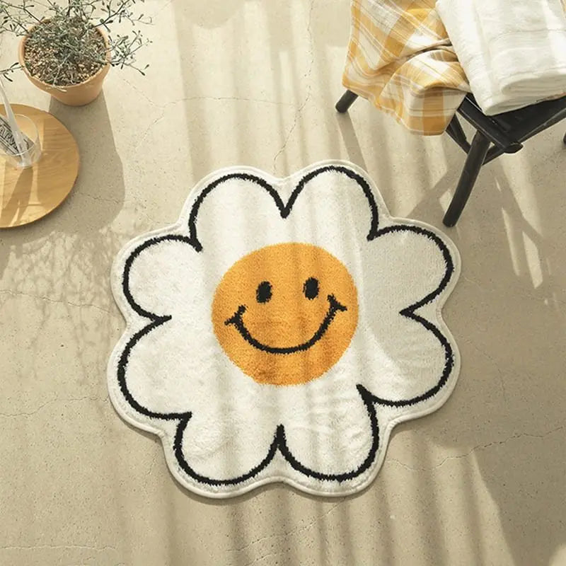 Cartoon Smile Face Sunflower Rugs & Mats - Kawaii Side