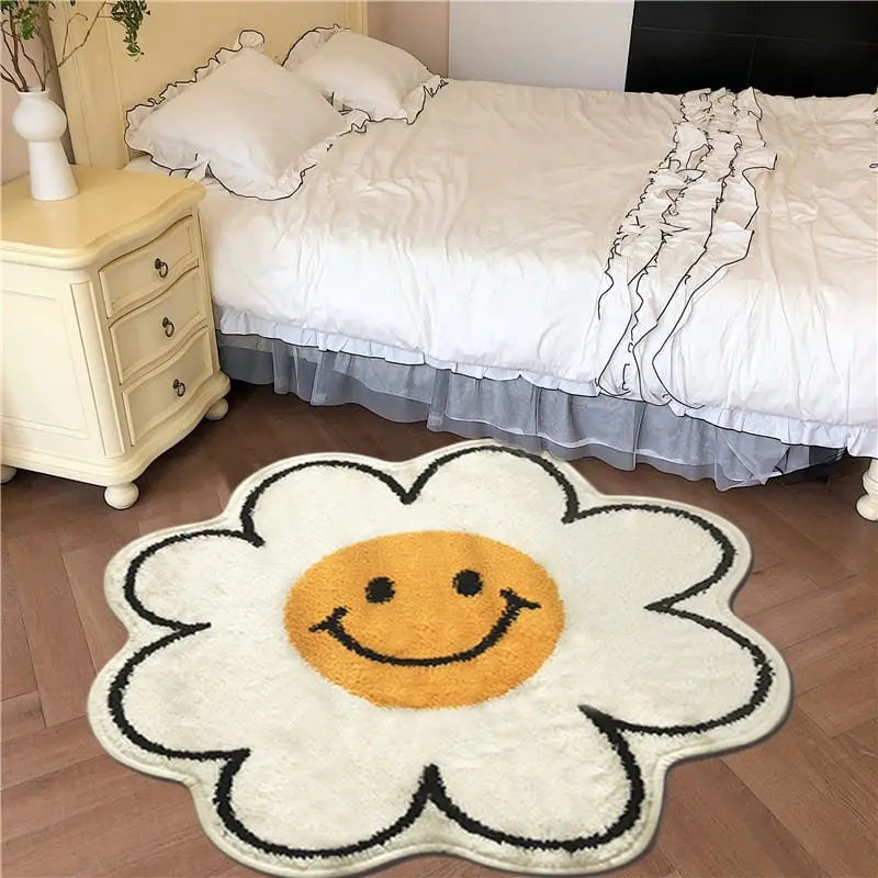 Cartoon Smile Face Sunflower Rugs & Mats - Kawaii Side