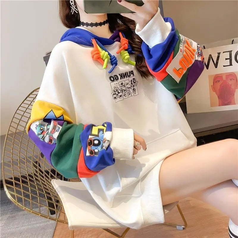 Colorful Graphic Streetwear Hoodie - Kawaii Side