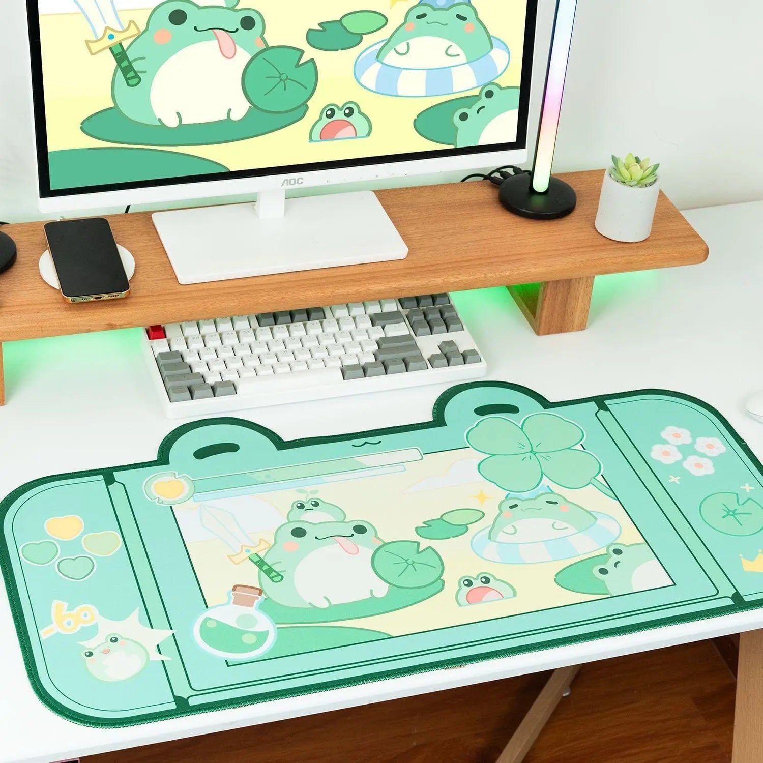 DeskPad Sapos Fofinhos Shape de Nintendo Switch - Kawaii Side